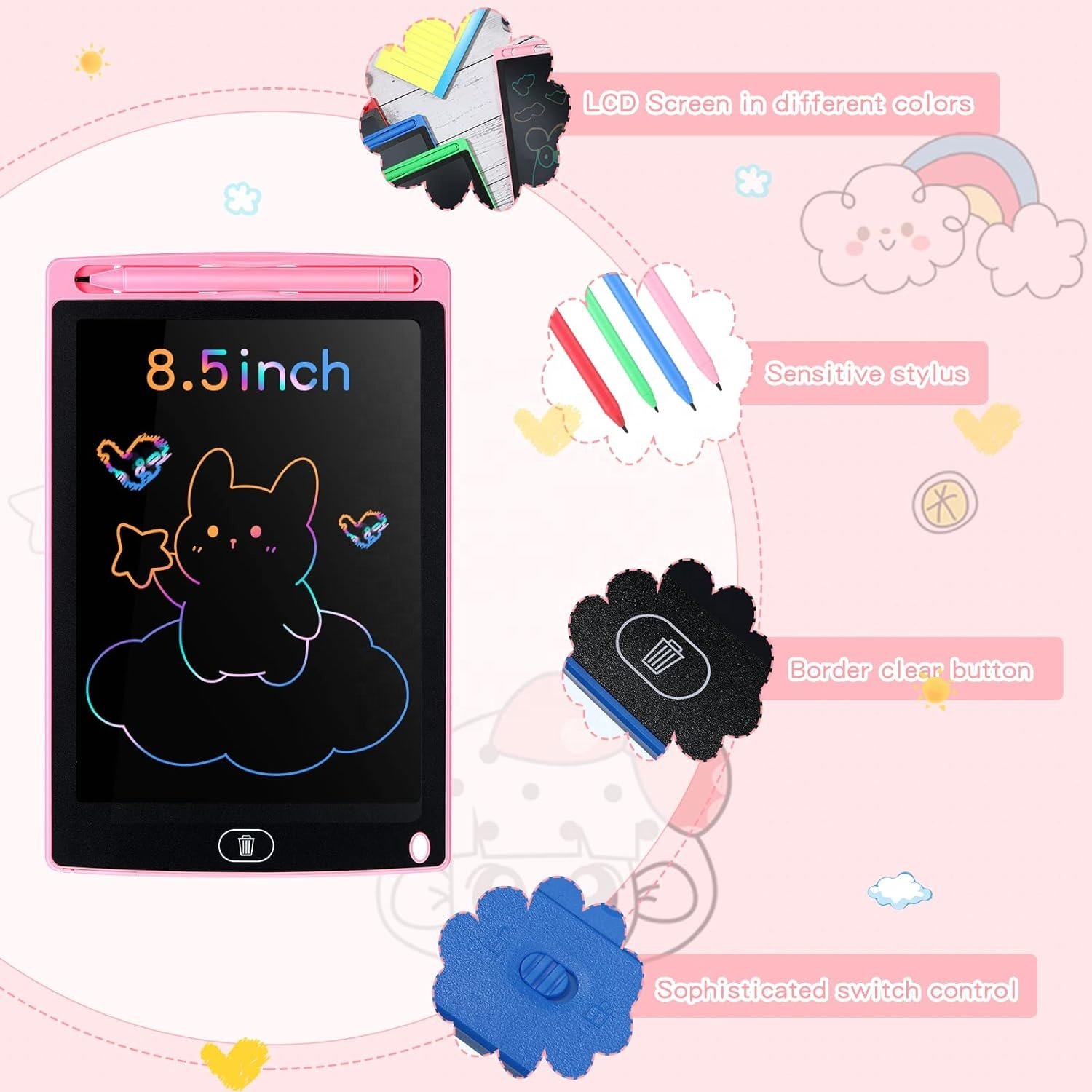 8.5/10/12/15/16 inch children's magic blackboard LCD electronic Graphic writing drawing doodle sketch scribbler tablet board