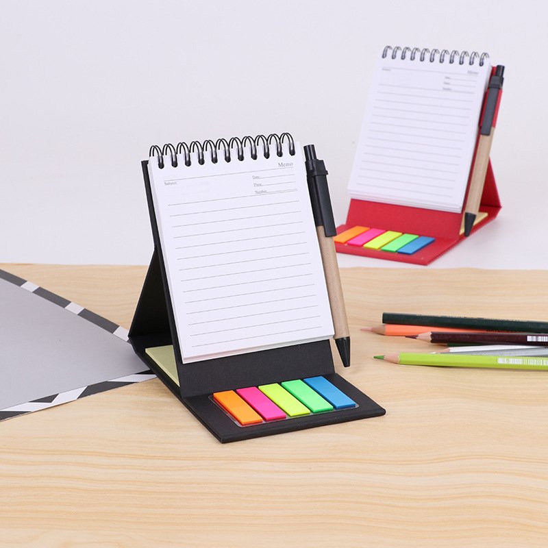 Sticky Notes Business Novelty Oem Customized Art Gsm Loose Leaf Style Paper Die Color Memo Pad With Pen Set