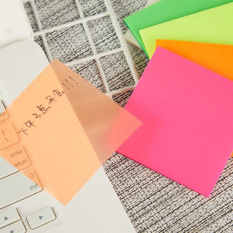 Joytop Custom Printed 50 Sheets glitter Self-Adhesive Colored PET Transparent Sticky Notes Pad