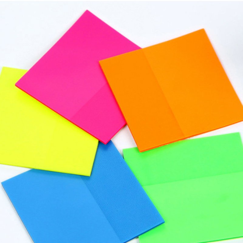 Joytop Custom Printed 50 Sheets glitter Self-Adhesive Colored PET Transparent Sticky Notes Pad