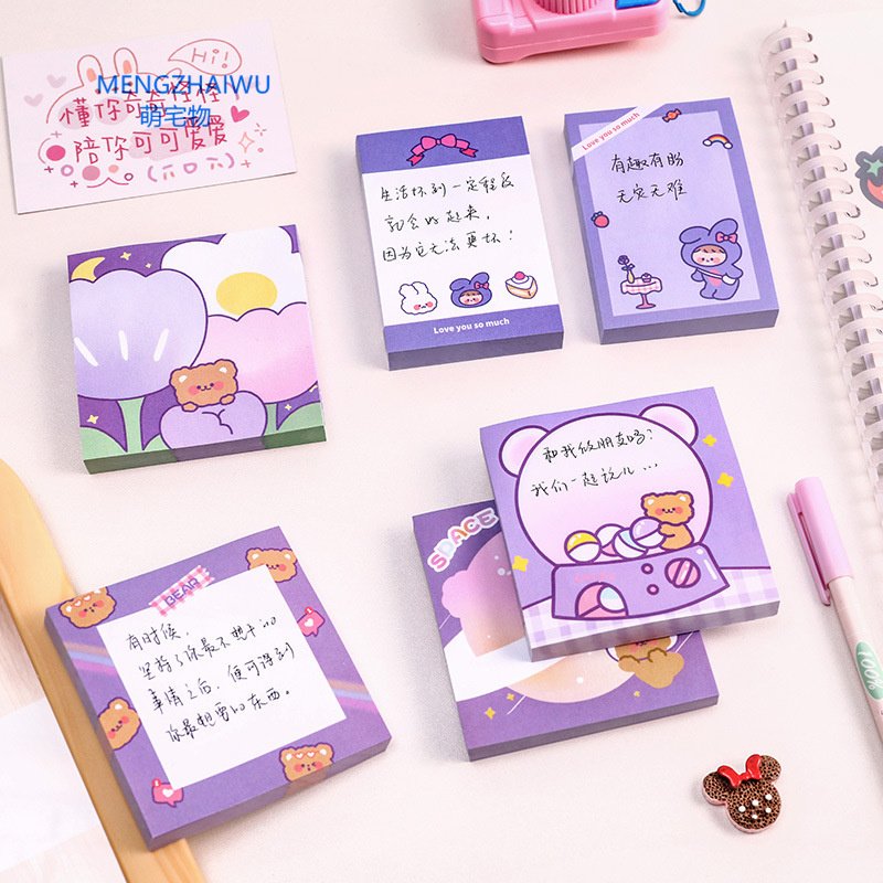 School stationery Sticky notes stickers promotional Notes Custom memo pad printing adhesive Notepad