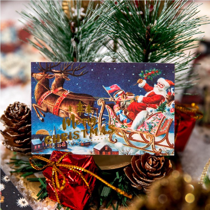 30pcs/pack Bean Book Christmas Story Book Series Handbook Material Decoration Collage Backing Stickers Note Taking DIY