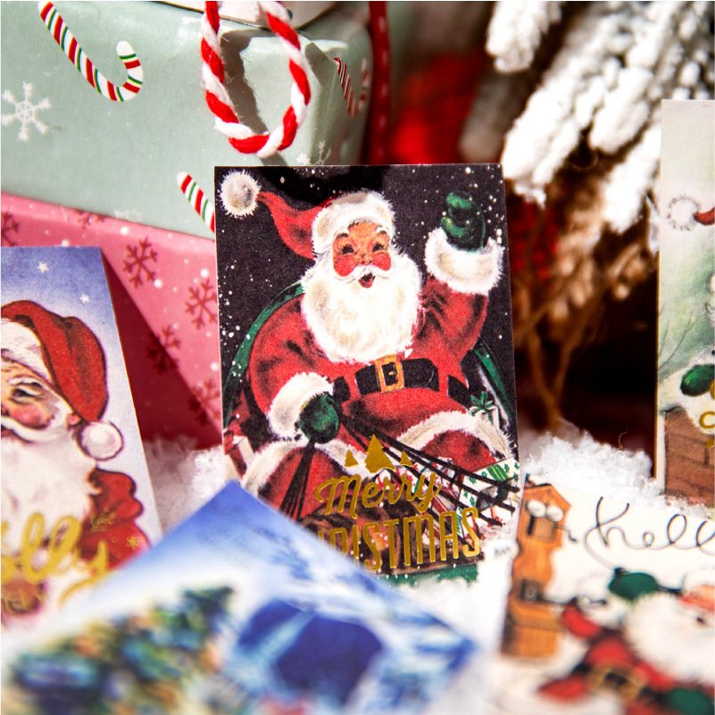 30pcs/pack Bean Book Christmas Story Book Series Handbook Material Decoration Collage Backing Stickers Note Taking DIY