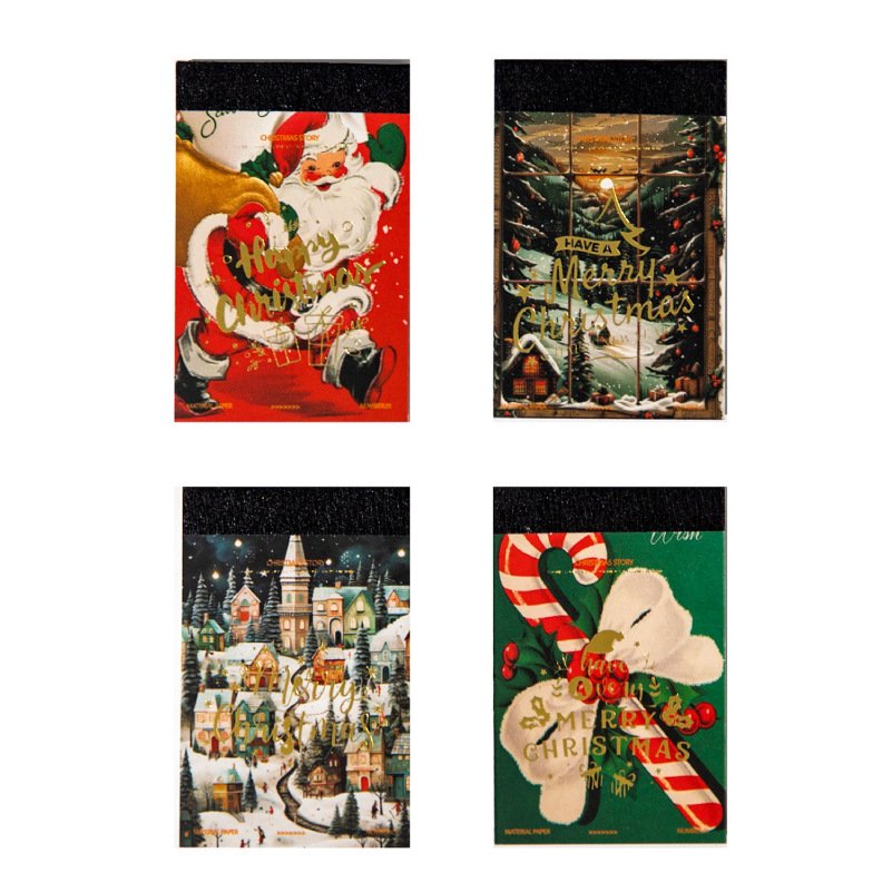 30pcs/pack Bean Book Christmas Story Book Series Handbook Material Decoration Collage Backing Stickers Note Taking DIY