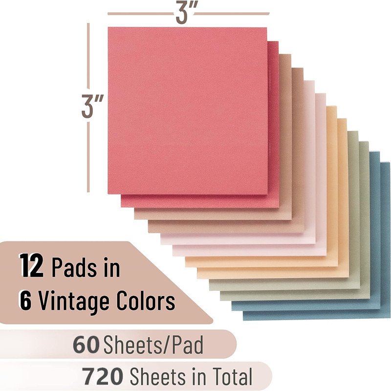Wholesale 3x3 Inches Self-Stick Memo Pads Easy to Post Sticky Notes for Home Office Notebook