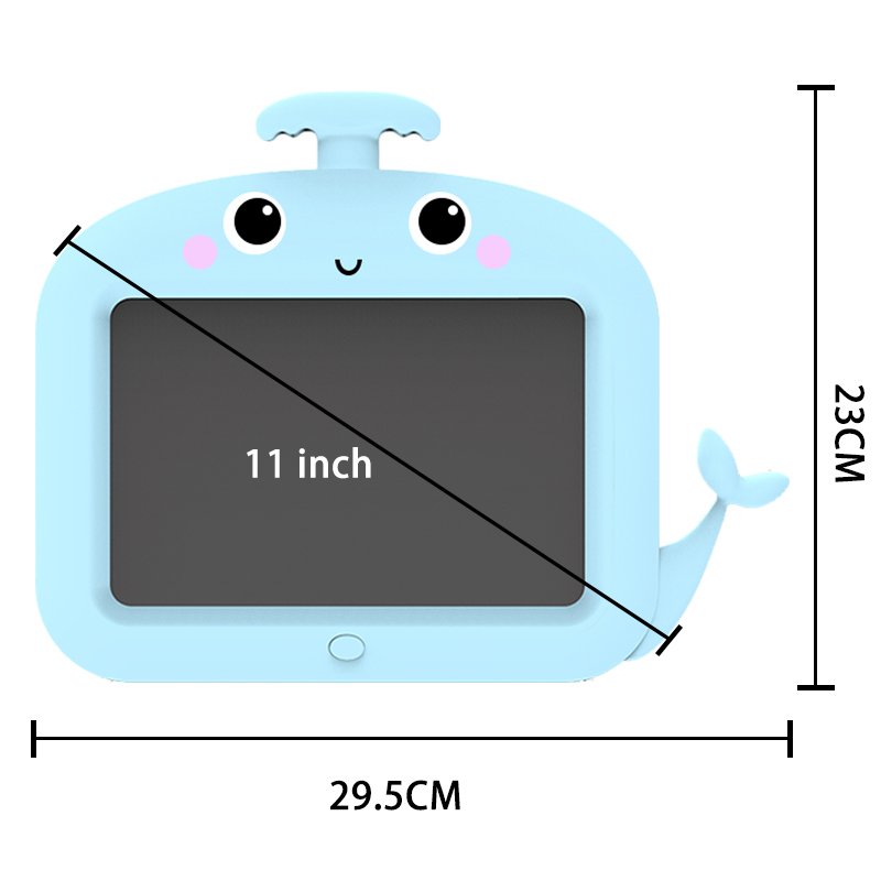 11'' Whales LCD Kids pad Children's Cartoon Animals LCD drawing board Erasable Electronic writing tablet