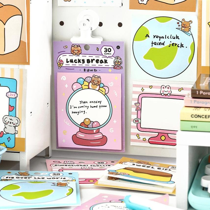 Happy Adventurer Series Sticky Memo Pad Eco-friendly N Times Decoration Message Sticker Custom Sticky Note With Logo