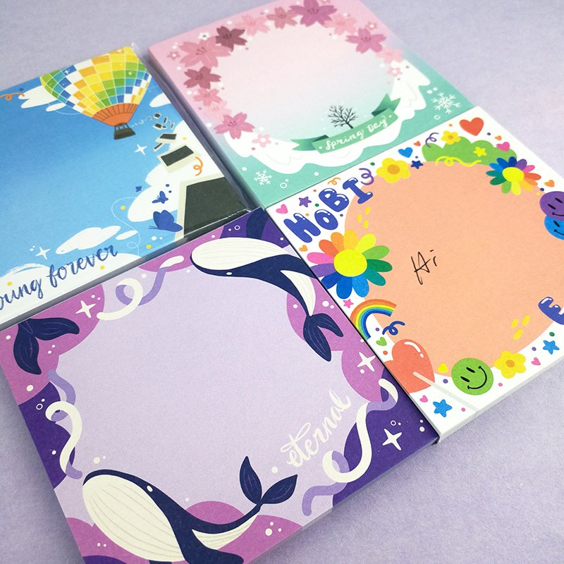 Customized Multiple Design cute Cartoon Colored To Do List Sticky Notes and memo pads