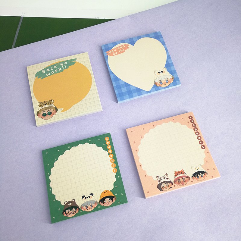 Customized Multiple Design cute Cartoon Colored To Do List Sticky Notes and memo pads