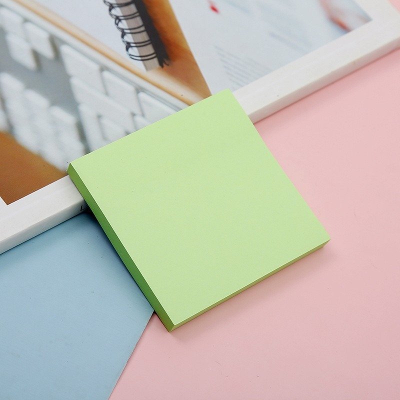 Colored Sticky Notepad Custom Logo Printed/memo pad Note Green 7.6*7.6 100 Pages Haft Notizen