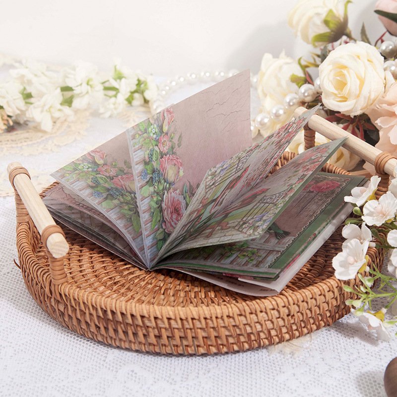 30 Pieces of Parchment Paper Material Paper Book Is a Blooming Series of Plants Hand Account Decorative Paper 8 Models