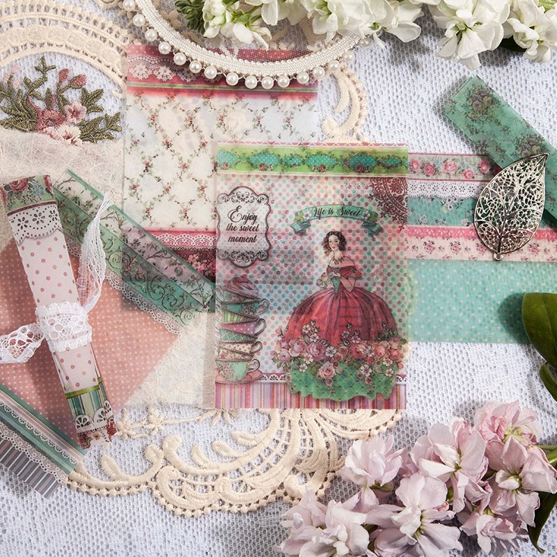 30 Pieces of Parchment Paper Material Paper Book Is a Blooming Series of Plants Hand Account Decorative Paper 8 Models