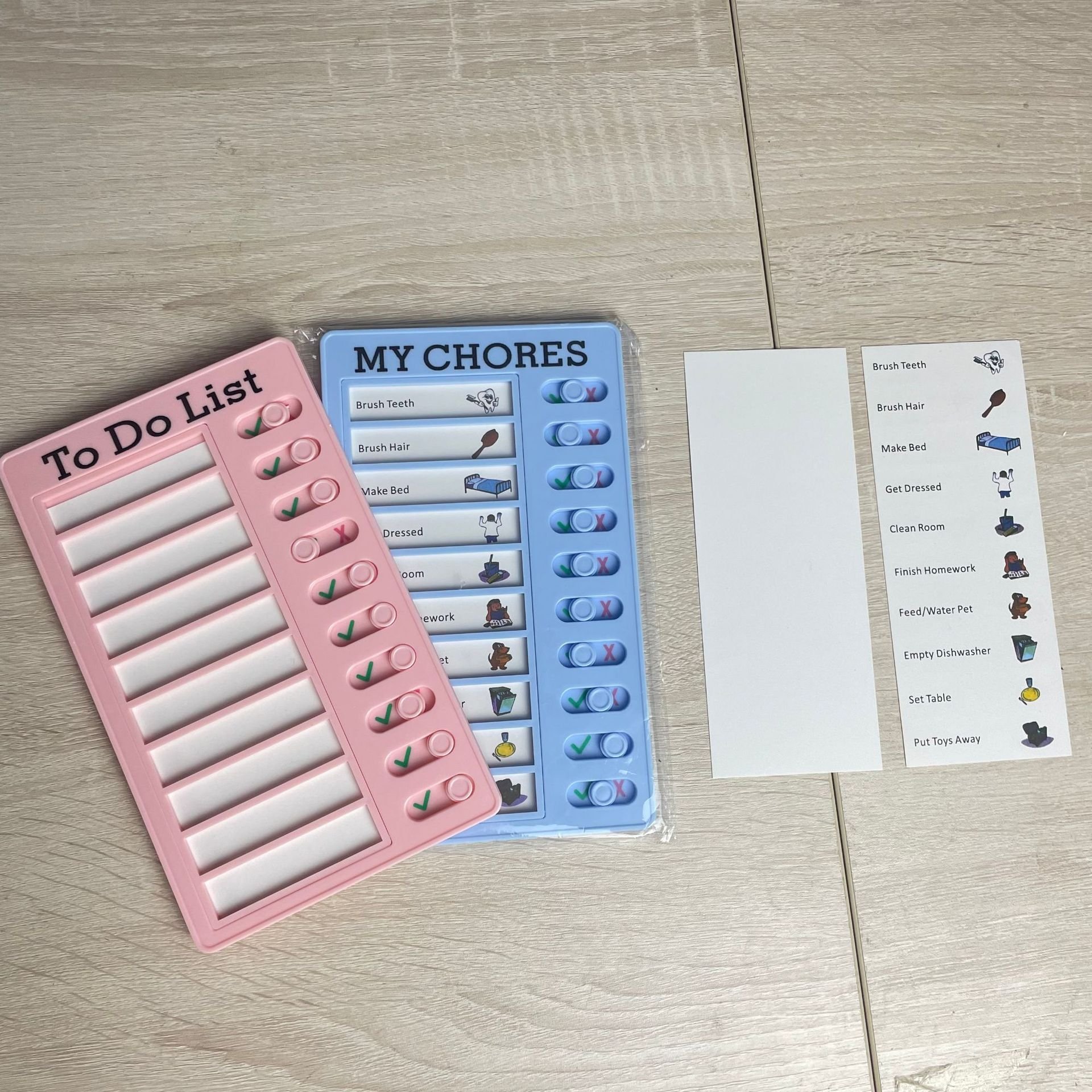 Reusable My Chores Checklist Daily Planner Memo Plastic Board Chore Chart Responsibility Behavior for Kid Self-discipline Card