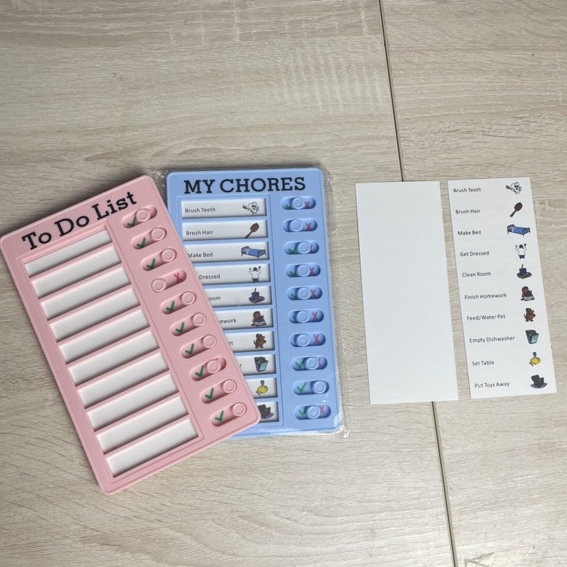 Reusable My Chores Checklist Daily Planner Memo Plastic Board Chore Chart Responsibility Behavior for Kid Self-discipline Card