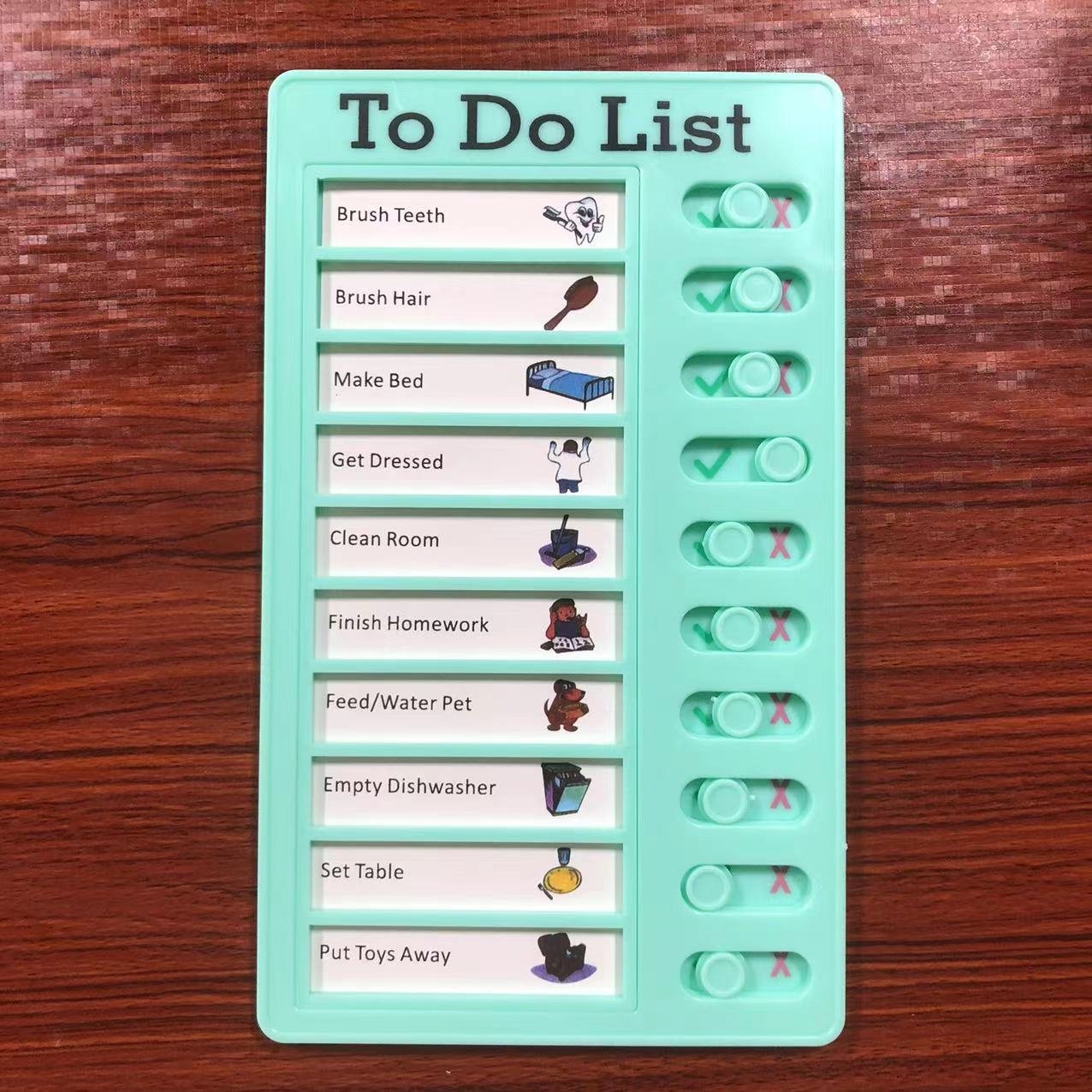 Reusable My Chores Checklist Daily Planner Memo Plastic Board Chore Chart Responsibility Behavior for Kid Self-discipline Card
