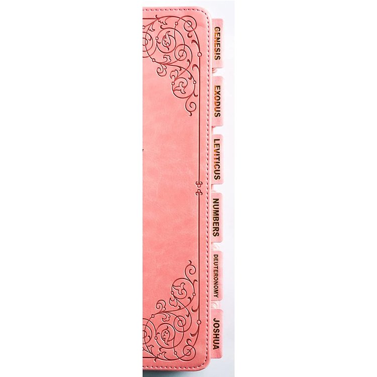 Free sample factory custom Pastel pink leather Bible Tabs hot stamping bible tabs with gold printing for Bible study tools