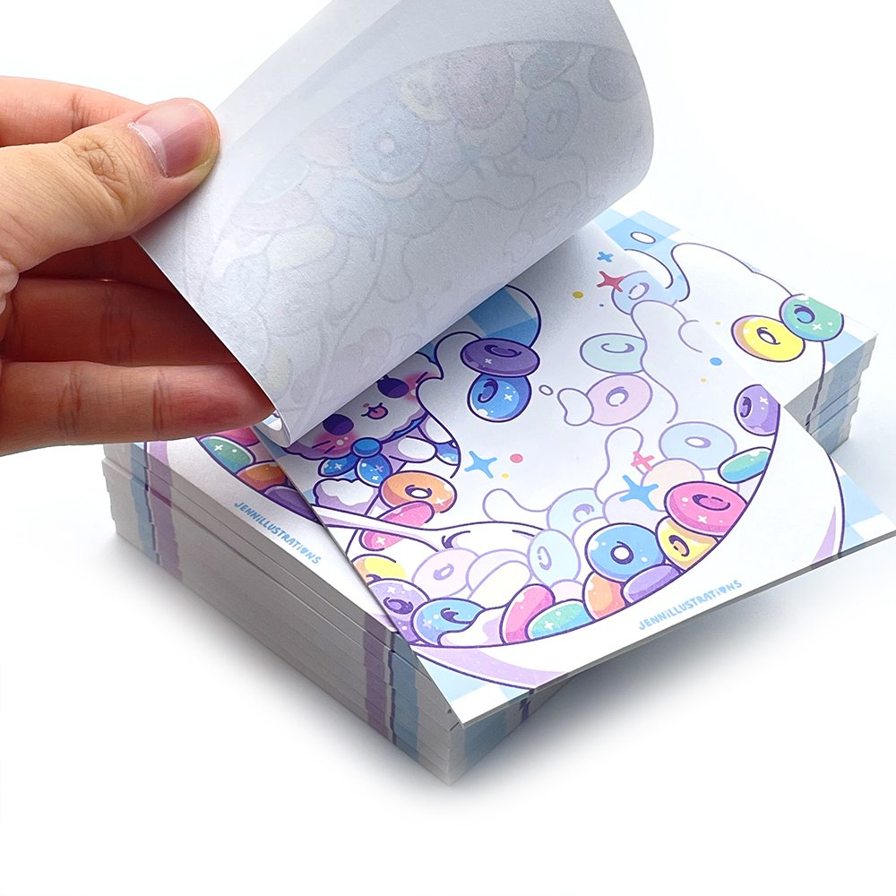 Custom Kawaii Animal Cartoon Printed Memo Pad Personalized Weekly Notepad Ready to Use Sticky Note