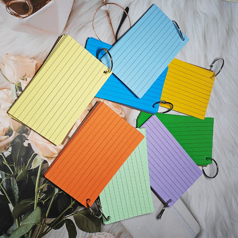 Hot Top American Index Loose-leaf Perforated Notepad With Ring Word Book Portable Mini-coil Notepad Card For Exam and Speech Use