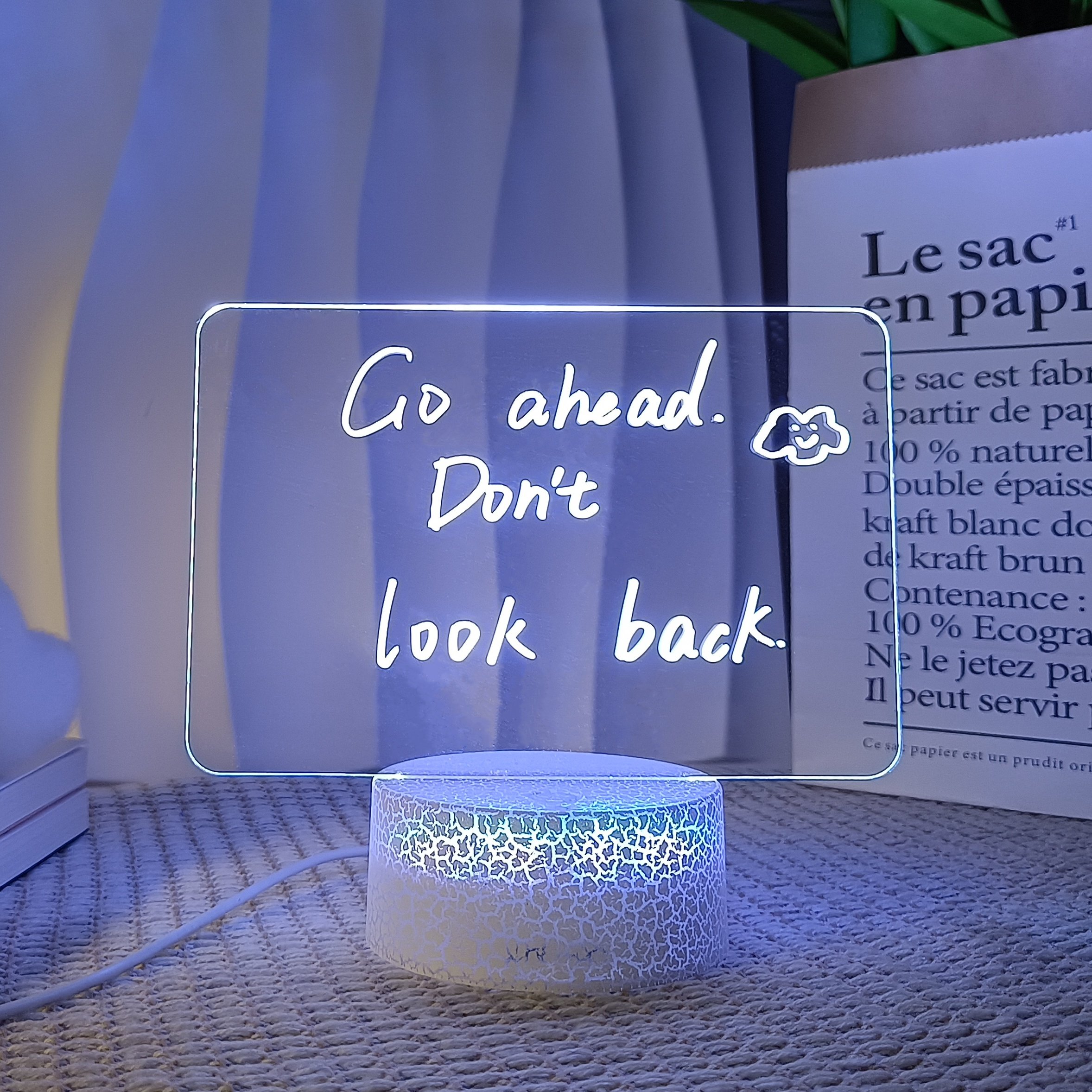 2024 New Unique Products Customer Favors DIY Creative Led Acrylic Message Board Baby Kids Writing Board Memo Pads