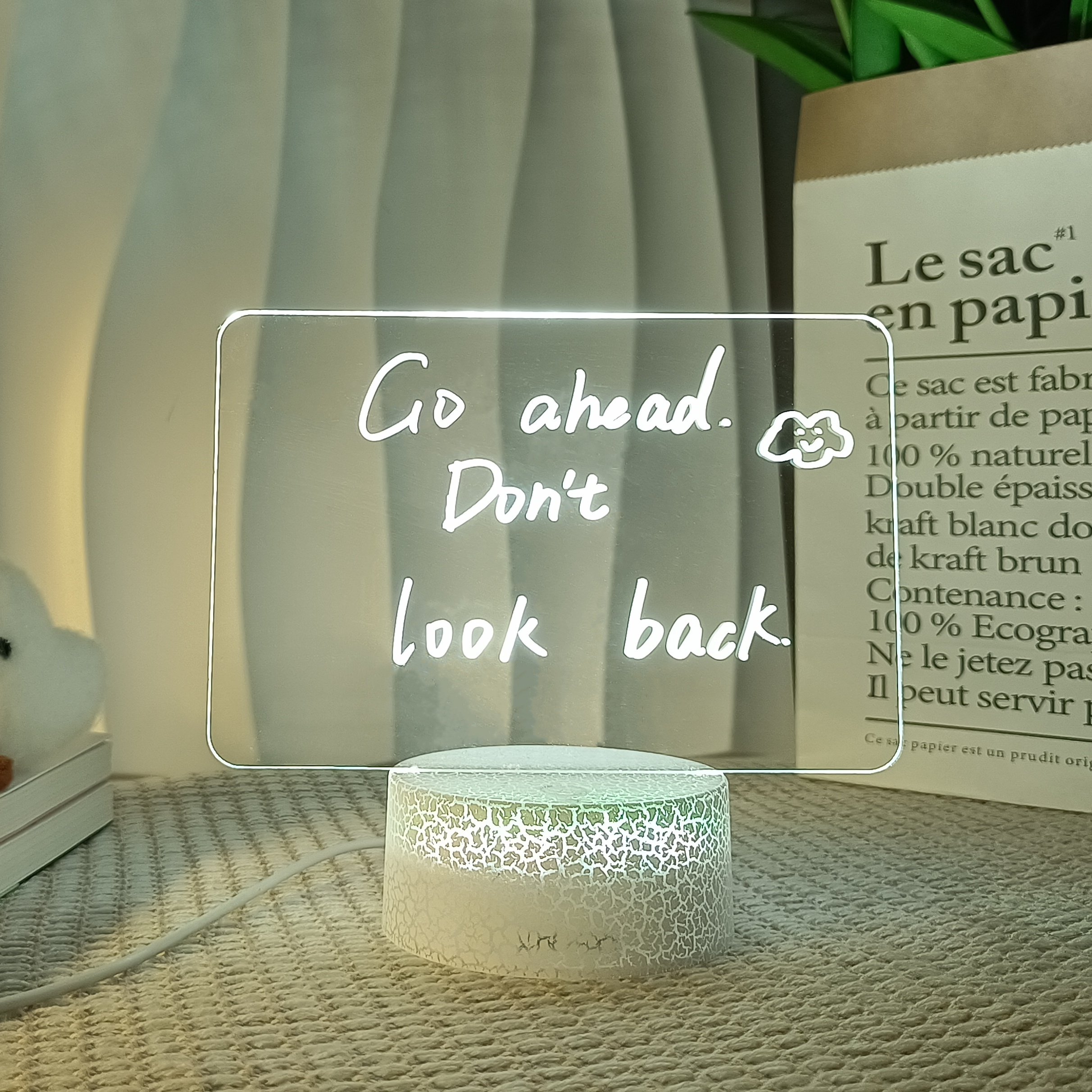2024 New Unique Products Customer Favors DIY Creative Led Acrylic Message Board Baby Kids Writing Board Memo Pads