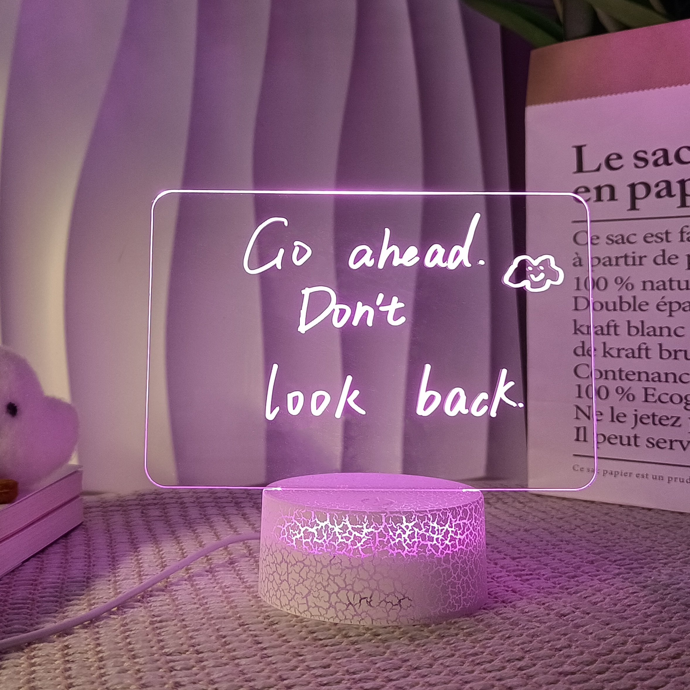 2024 New Unique Products Customer Favors DIY Creative Led Acrylic Message Board Baby Kids Writing Board Memo Pads