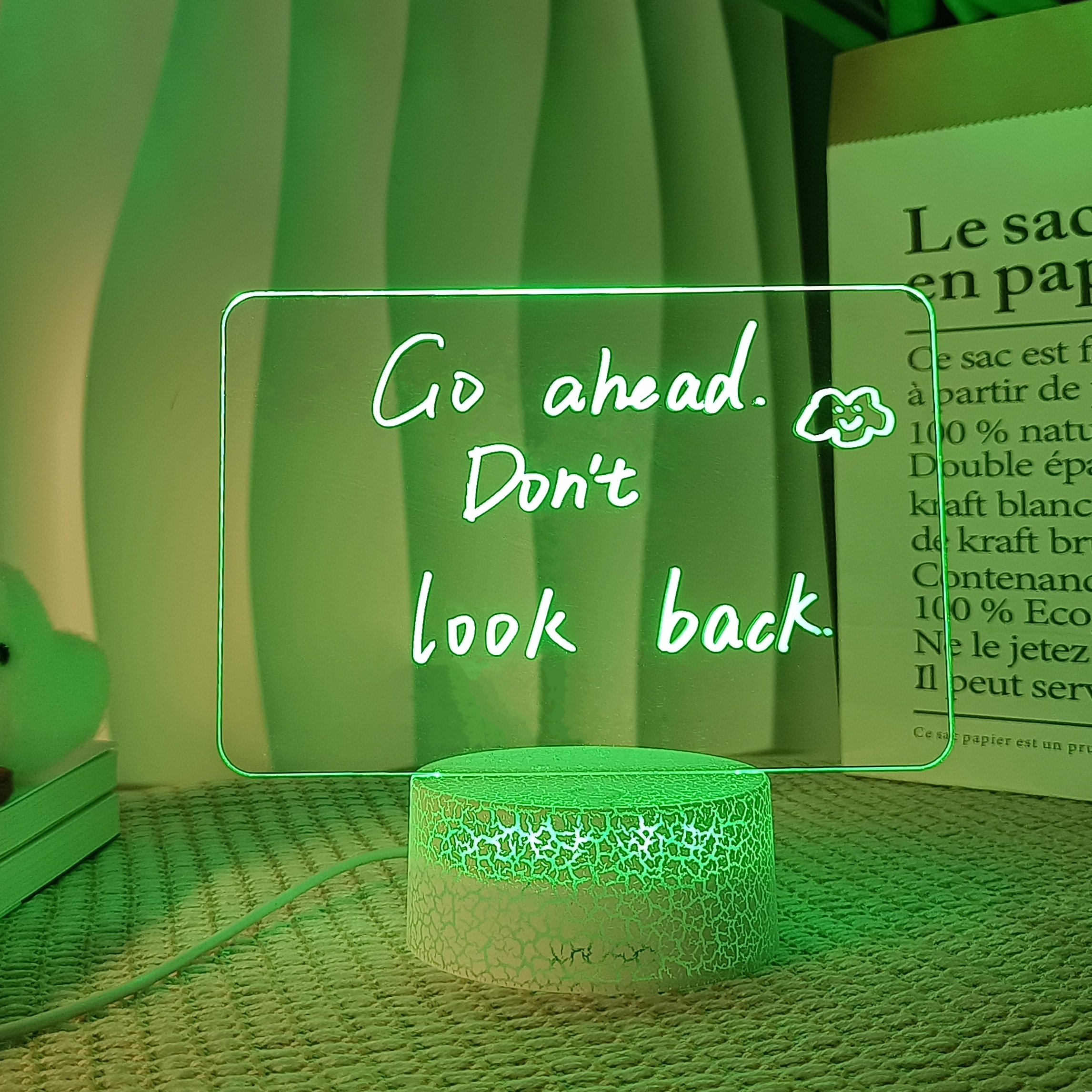 2024 New Unique Products Customer Favors DIY Creative Led Acrylic Message Board Baby Kids Writing Board Memo Pads