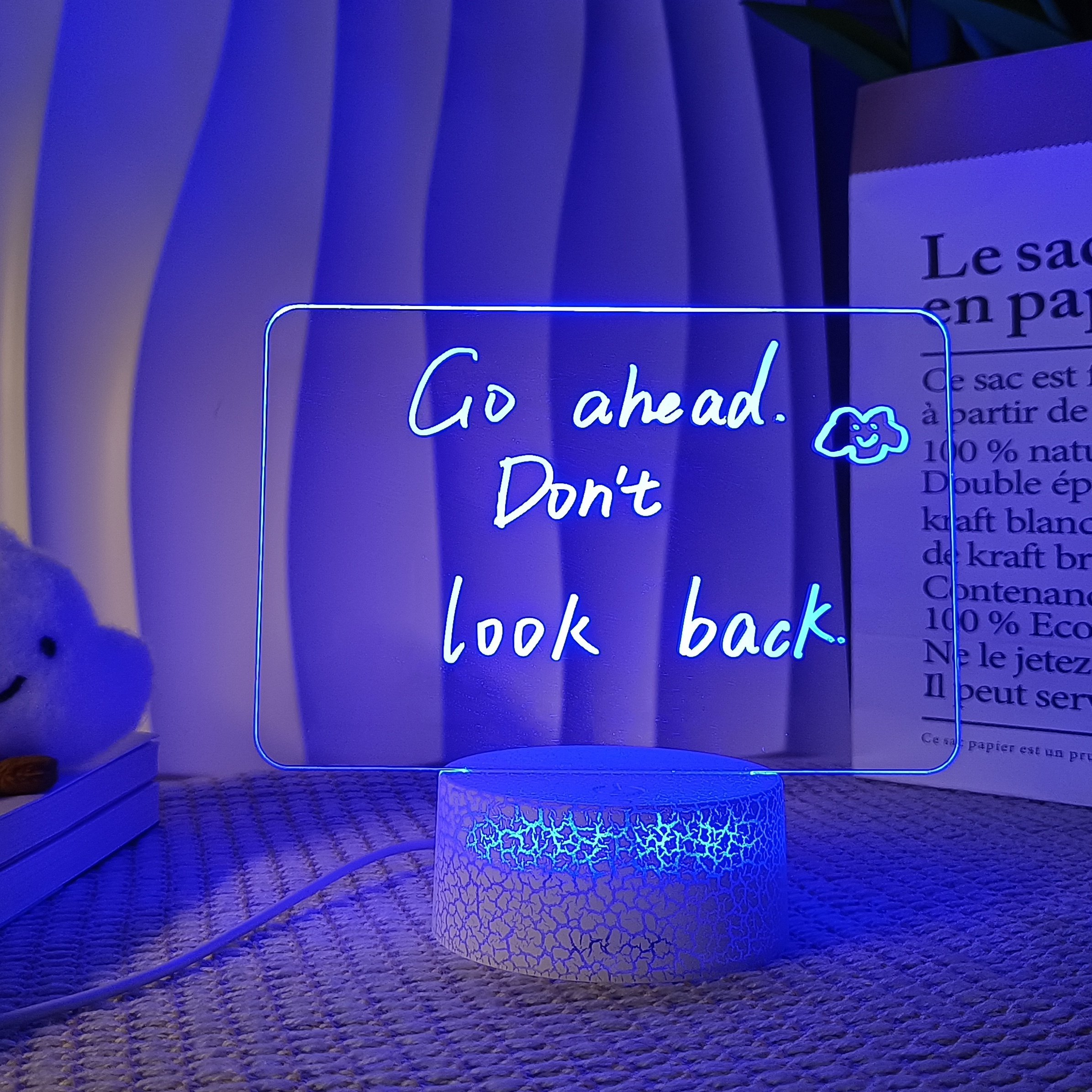 2024 New Unique Products Customer Favors DIY Creative Led Acrylic Message Board Baby Kids Writing Board Memo Pads