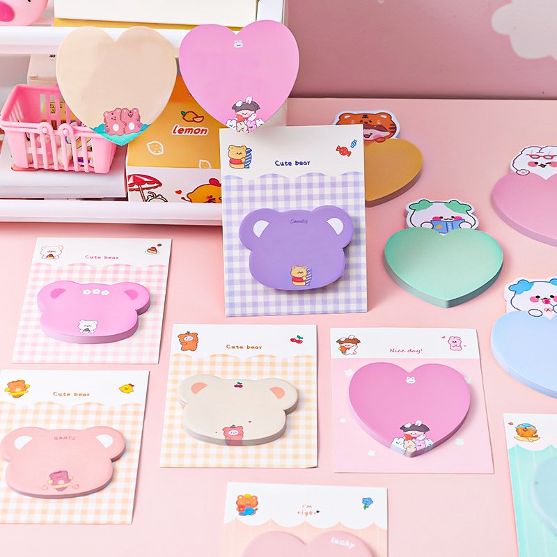 Personalized Memo Fashion Lovely Sticky Notes Set 3D Die Cut Fun Shape Notes Cute Sticky Note Custom