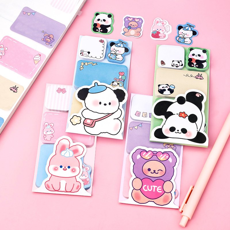 Personalized Memo Fashion Lovely Sticky Notes Set 3D Die Cut Fun Shape Notes Cute Sticky Note Custom