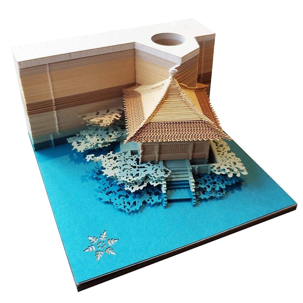 Office Business Table Decoration Paper Craft Laser Cutting Post Note Luxury Gift Custom 3D Memo Pad