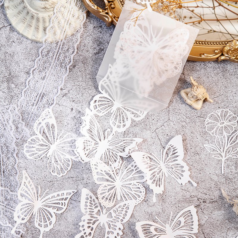 10 Sheets into Material Paper Lace Season Artistic DIY Journal Decoration Base Paper 8 Models