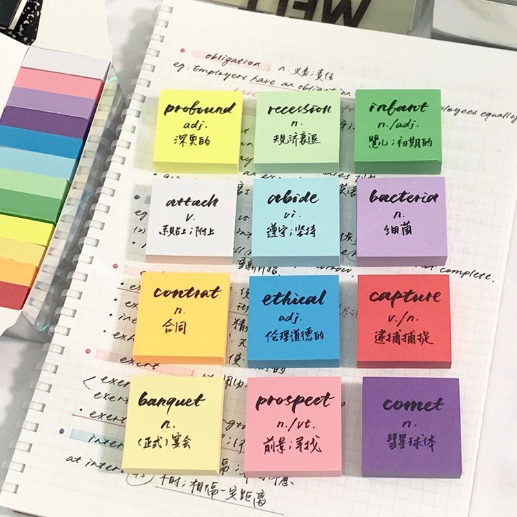 Custom School Office Stationery Supplies Paper Stickers Index Posted It Pad Custom Colorful Memo Pads Sticky Notes