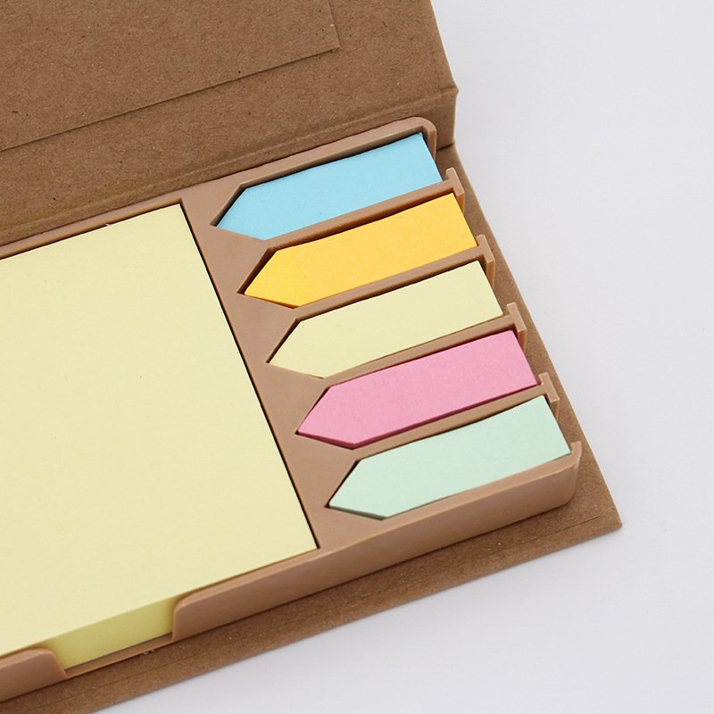 Office School Supplier Notepad Custom Logo Stationery Items Cardboard Ruler Coloured Label N Sticky note Box Set