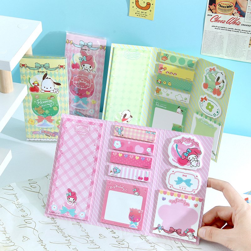 DHF1145 New arrival kawaii cartoon Kuromi Melody Pochacco memo pads school students study stationery sticky message note