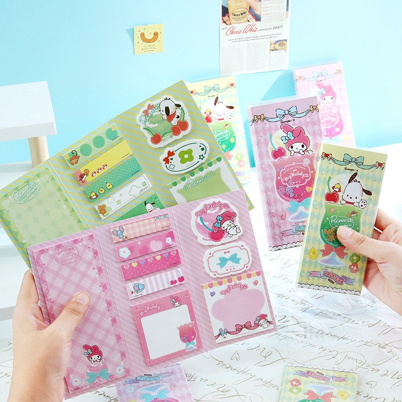 DHF1145 New arrival kawaii cartoon Kuromi Melody Pochacco memo pads school students study stationery sticky message note