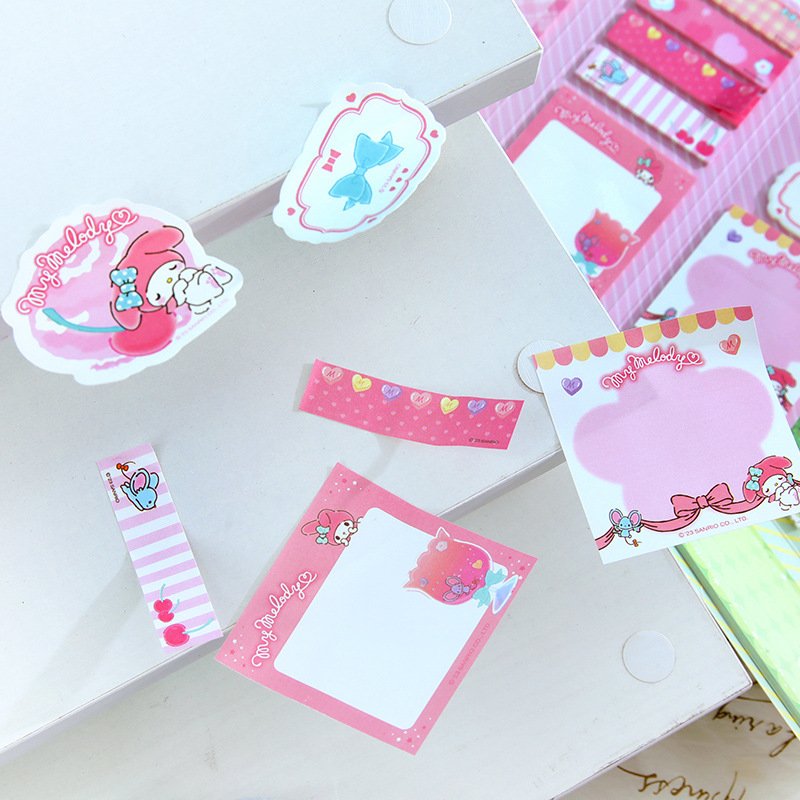 DHF1145 New arrival kawaii cartoon Kuromi Melody Pochacco memo pads school students study stationery sticky message note