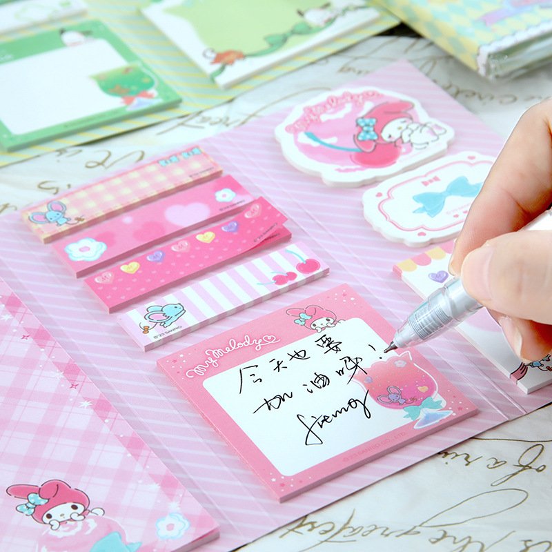 DHF1145 New arrival kawaii cartoon Kuromi Melody Pochacco memo pads school students study stationery sticky message note