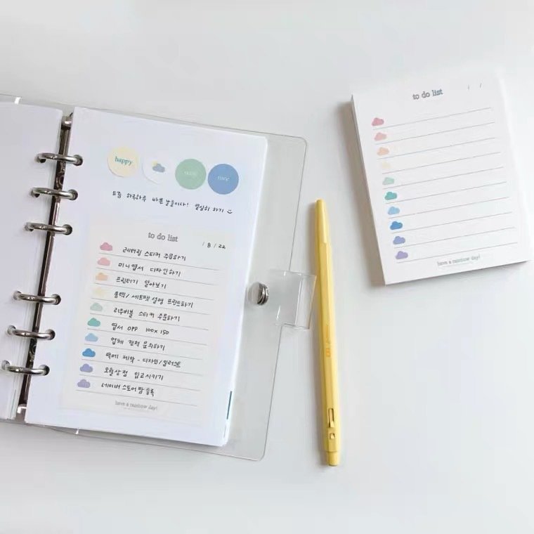 Cute colored cloud design TO DO LIST note pad school student loose-leaf time schedule memo pad stationery 50 sheets/pad