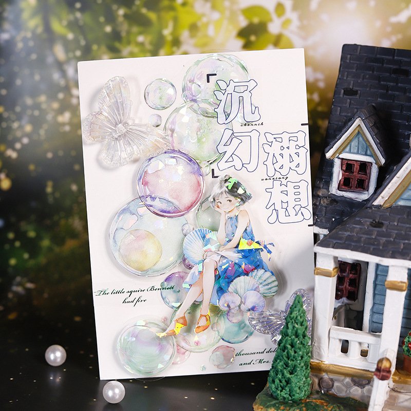 Sticker Bubble Adventure Series scrapbooking papeles Shell Light Handbook Decorative Sticker scrapbooking supplies junk journal