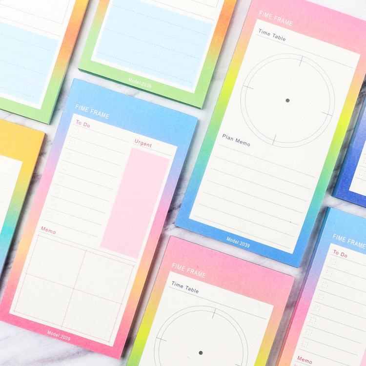 Wholesale Office Use Stationery Notebook and Memo Sticky Notes Pad Customized Style Feature memo pads kawaii