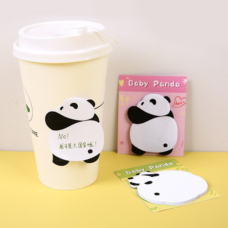 Creative school stationery supply kawaii cute baby panda cartoon sticky notes