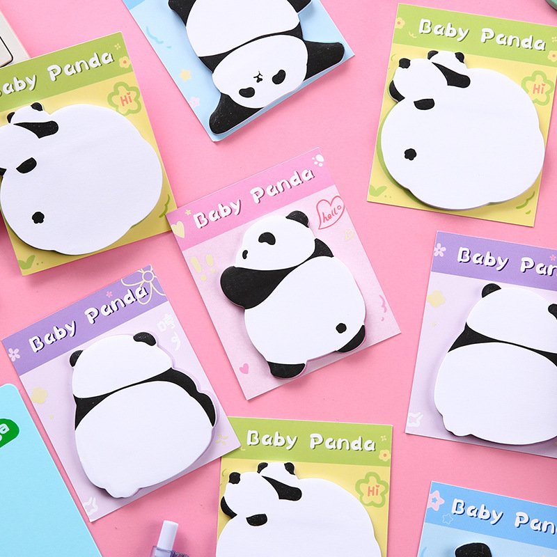 Creative school stationery supply kawaii cute baby panda cartoon sticky notes