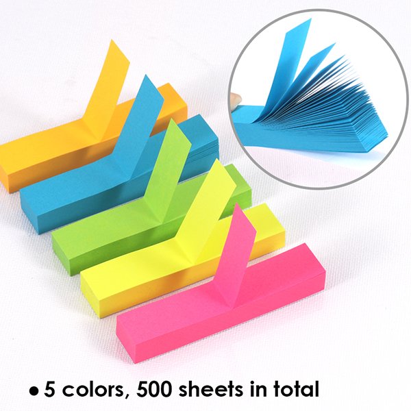 Foska Hot Sale Colorful 400 Sheets Adhesive Sticky Index Book Tabs For Office School