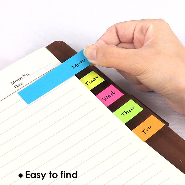 Foska Hot Sale Colorful 400 Sheets Adhesive Sticky Index Book Tabs For Office School