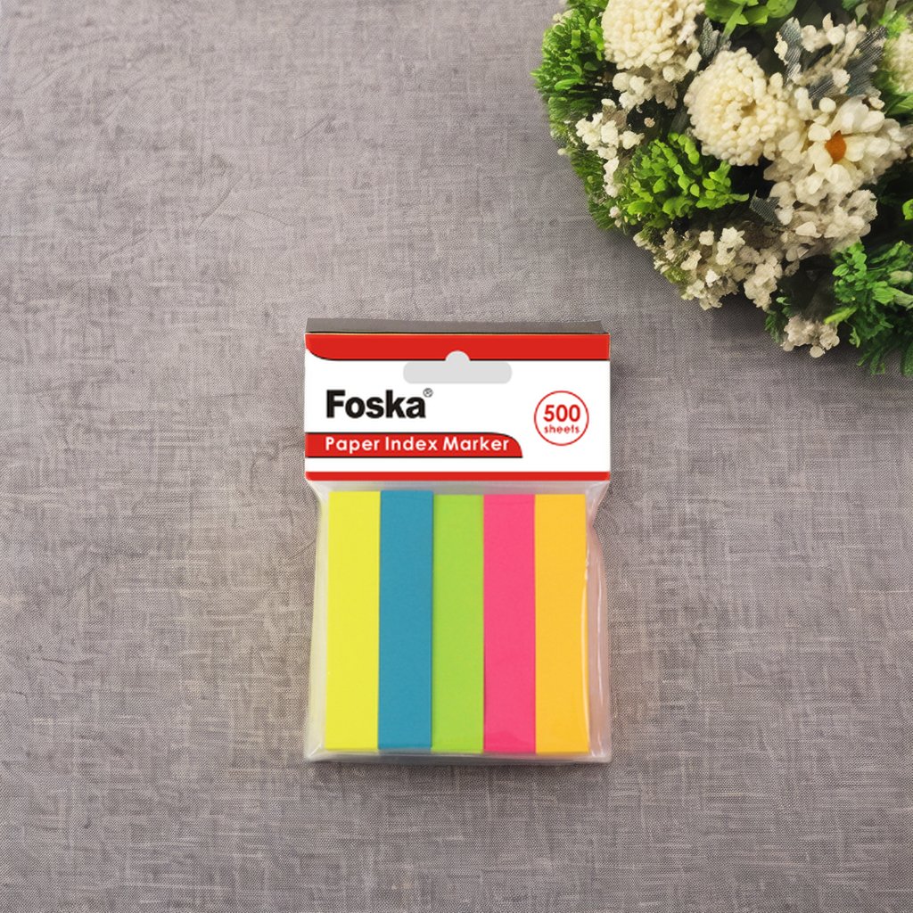 Foska Hot Sale Colorful 400 Sheets Adhesive Sticky Index Book Tabs For Office School