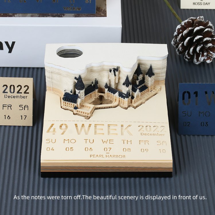 Weekly Deals Party Birthday Gift 3D Custom Memo Pad Office School Home Decoration Hogwarts Castle Memo Pad