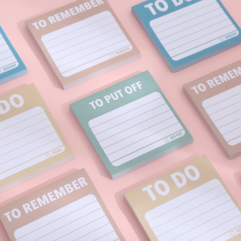 Hot sell sticky notes 3x3 notepad Daily planner Shopping event to-do list Memo cartoon student supplies