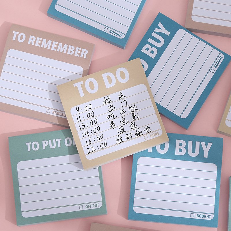 Hot sell sticky notes 3x3 notepad Daily planner Shopping event to-do list Memo cartoon student supplies