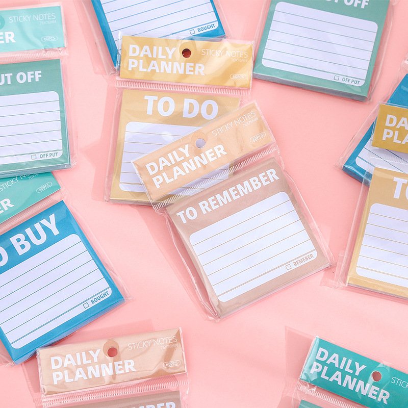 Hot sell sticky notes 3x3 notepad Daily planner Shopping event to-do list Memo cartoon student supplies