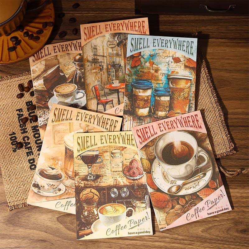 30pcs/pack coffee themed material paper Aroma series collage bottoming